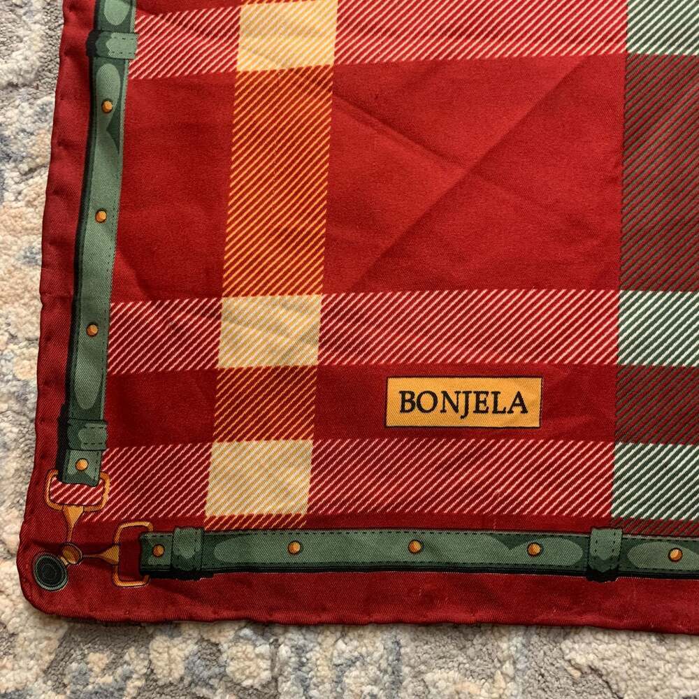 Vintage scarf, check pattern, Bonjela